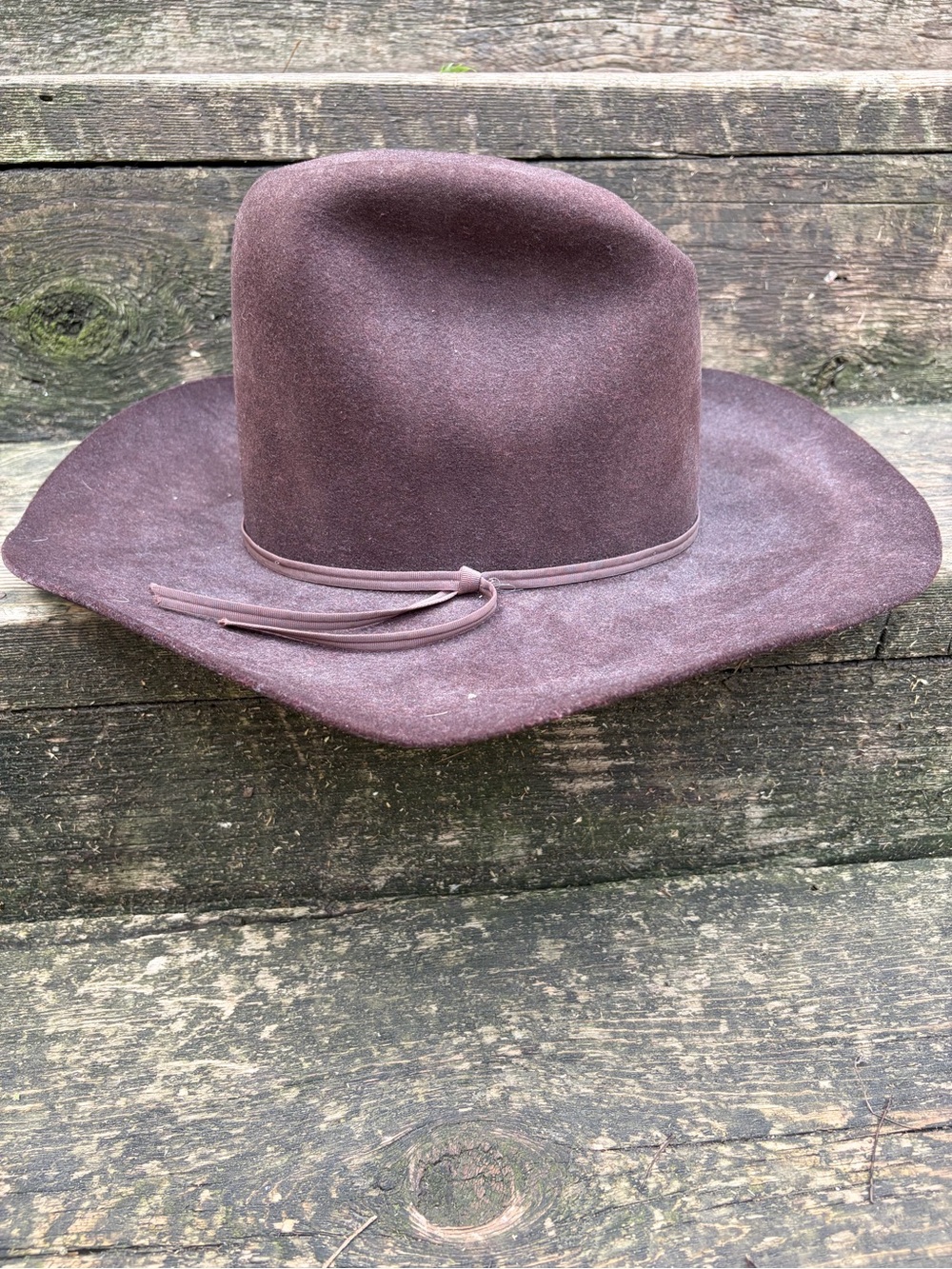 Pee Wee Dalton’s Brown Felt Western 4X Beaver Hat with Leather Band